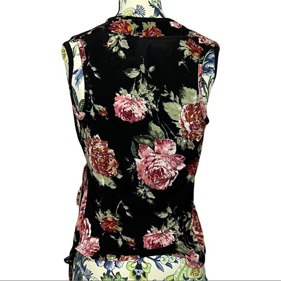 Loveapella Black with Floral Wrap Tank Size S - Picture 2 of 2